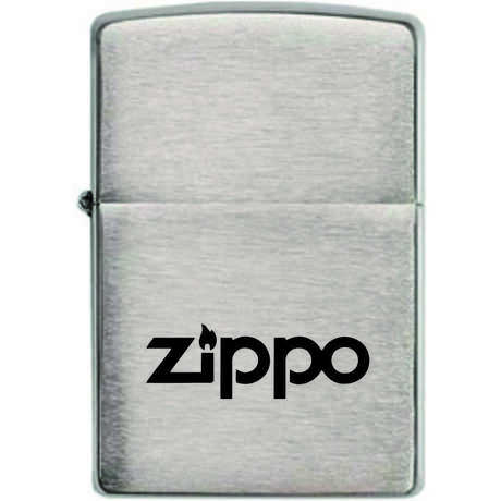 Запальничка Zippo Classic Brushed Chrome з гравіюванням фірмового логотипу