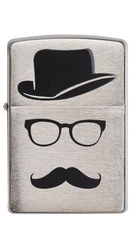 Запальничка Zippo Top Hat Glasses And Mustache 28648
