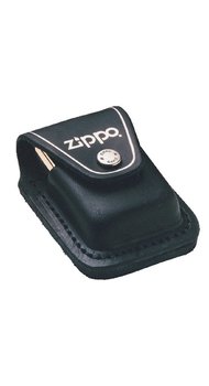 Чехол Zippo черный с клипсой LPCBK
