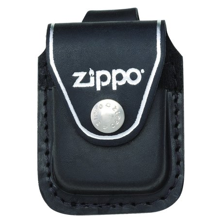 Чехол для зажигалки Zippo черный с петелькой на кнопке LPLBK