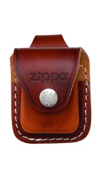 Чехол для зажигалки Zippo коричневый с петелькой на кнопке LPLB