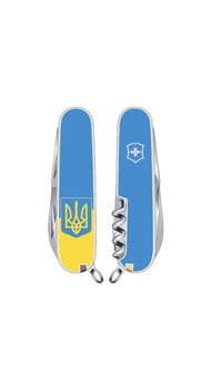 Складний ніж Victorinox CLIMBER UKRAINE 91мм 14 предметів блакитний Vx13703.7R3