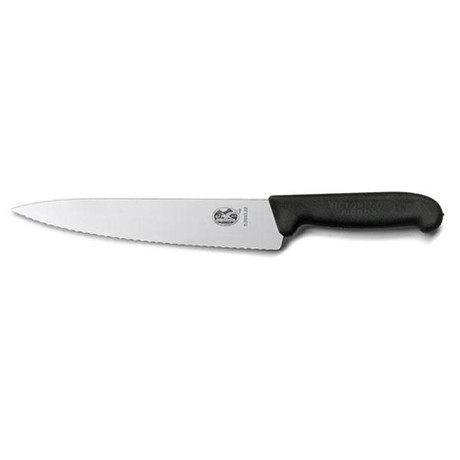 Кухонный нож Victorinox Fibrox Carving 19см волн. с черн. ручкой Vx52033.19