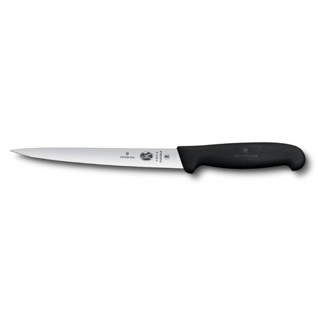 Кухонный нож Victorinox Fibrox Filleting Superflex 18см узкое филейный с черн. ручкой Vx53813.18