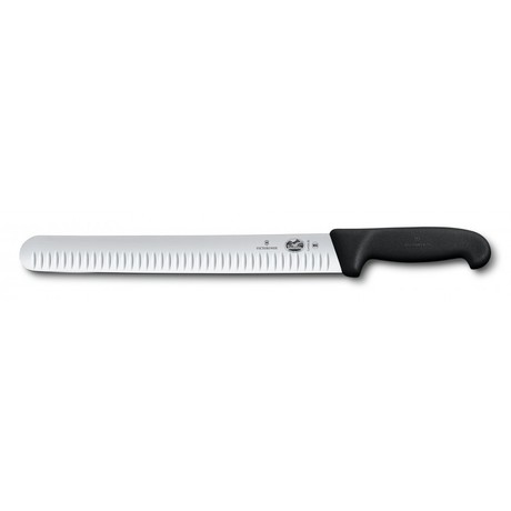 Кухонный нож Victorinox Fibrox Slicing 30см закругл.нос рифл. с черн. ручкой Vx54723.30