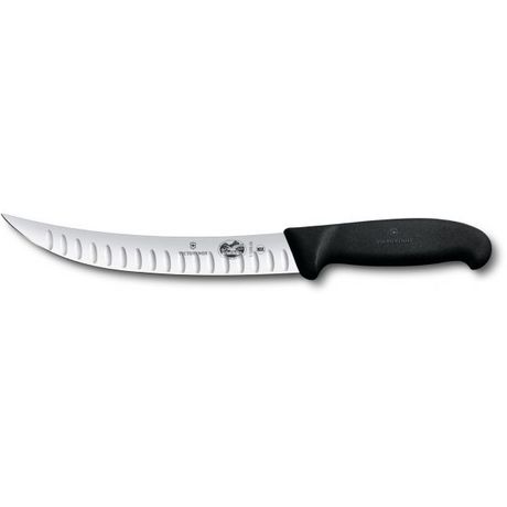 Кухонный нож Victorinox Fibrox Butcher 20см узкое рифл. с черн. ручкой Vx57223.20