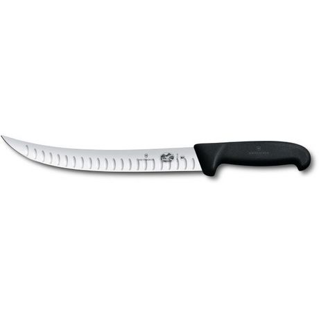 Кухонный нож Fibrox Butcher 25см узкое рифл. с черн. ручкой Vx57223.25