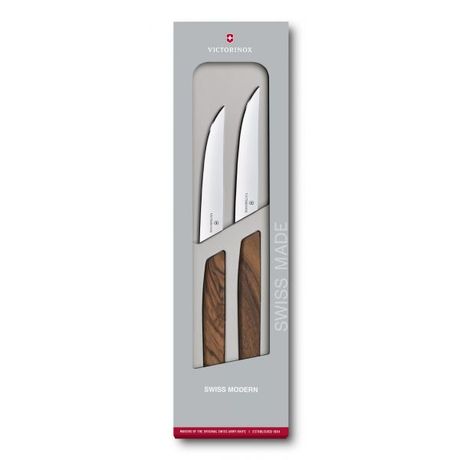 Кухонный нож Swiss Modern Steak Set 2 ножа 12см с орех. ручкой (GB) Vx69000.12G