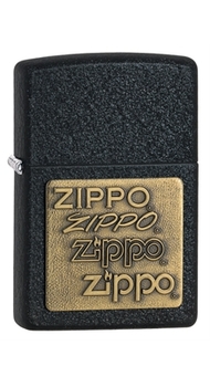 Запальничка Zippo BRASS EMBLEM BLACK CRACKLE 362