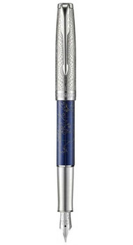 Перова ручка Parker SONNET 17 SE Atlas Blue Silver PT FP F 88 311