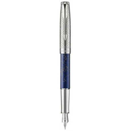 Перова ручка Parker SONNET 17 SE Atlas Blue Silver PT FP F 88 311